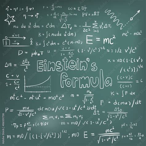 Albert Einstein law and physics mathematical formula equation handwriting Stock Vector | Adobe Stock