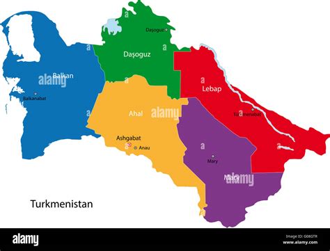 Turkmenistan map Stock Photo - Alamy