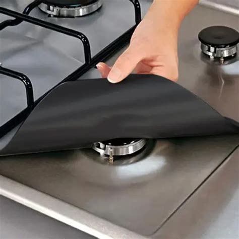 4pc Reusable Fiber Gas Stove Protector Cover Mat Pad Gas Burner Covers Stovetop Protector ...