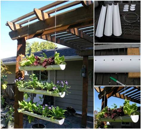 Creative Ideas - DIY Hanging Gutter Garden