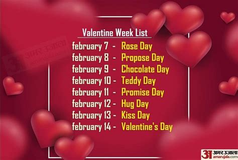 Valentine Week 2023 List February: Rose Day Propose Day Chocolate Day ...