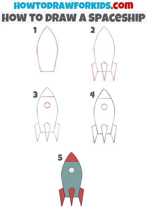 How to Draw a Spaceship - Easy Drawing Tutorial For Kids