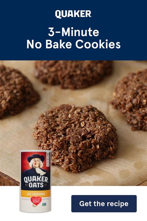 3-Minute No-Bake Cookies Recipe | Quaker Oats | Recipe | Baking recipes ...