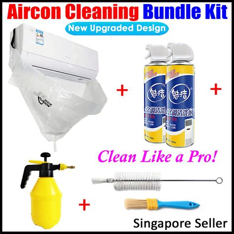 ⭐Air Conditioner Con Cleaning Kit Bundle ⭐Aircon Bag Servicing Spray Washing Cleaner Foam Spray ...