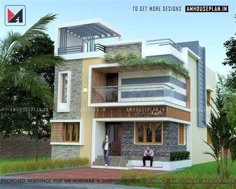 26 x 46 Indian Modern house plan and elevation