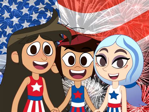 Libby, Molly, and Andrea in Happy Fourth of July! by Deaf-Machbot on DeviantArt