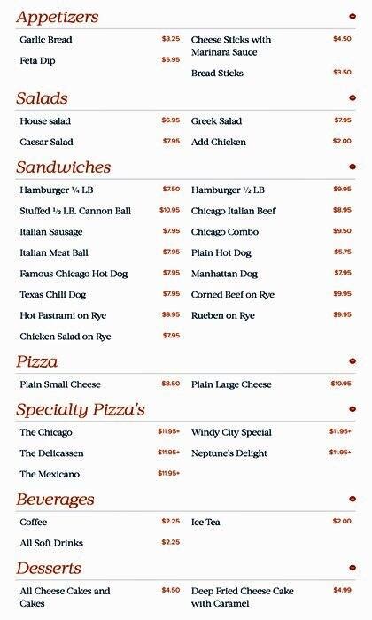 Windy City Grill and Pizza Menu - Urbanspoon/Zomato