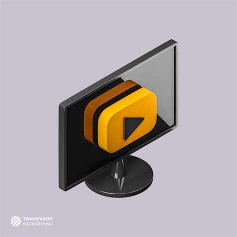 Premium PSD | Isolated 3d render desktop monitor icon