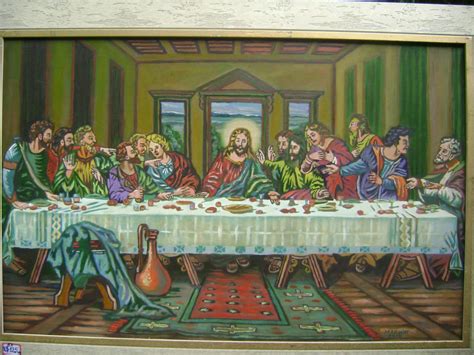 Santa Ceia Com Jesus E Os Apóstolos-pintura Famosa A Óleo. - R$ 50.000 ...