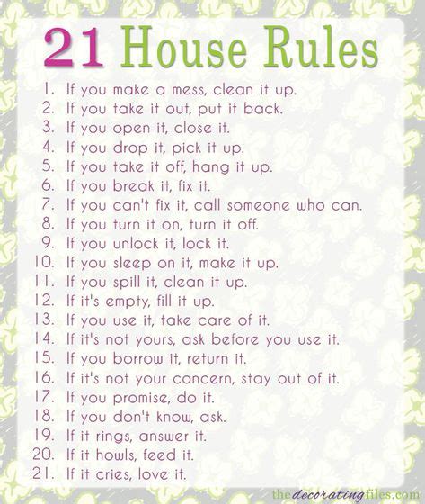 Pin by Sharon Dunn on House Rules | Teaching children quotes, House ...