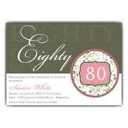 Flirty Floral 80th Birthday Invitations | PaperStyle | 80th birthday invitations, Birthday party ...