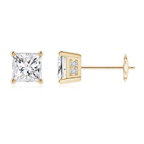 Princess-Cut Diamond Solitaire Stud Earrings | Angara