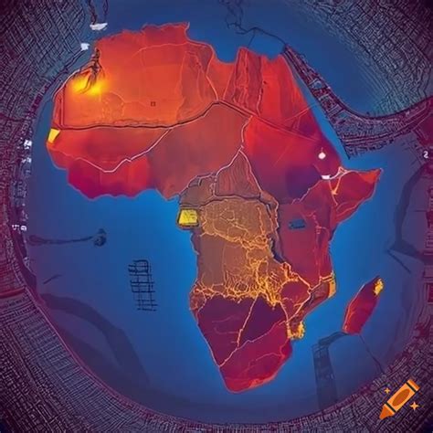 Futuristic interconnected map of africa on Craiyon