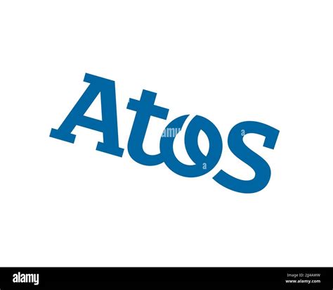 Atos, rotated logo, white background B Stock Photo - Alamy