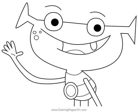 Plory Waving Hand Plory and Yoop Coloring Page for Kids - Free Plory and Yoop Printable Coloring ...