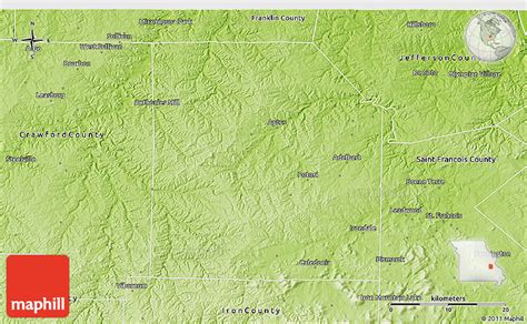 Physical 3D Map of Washington County