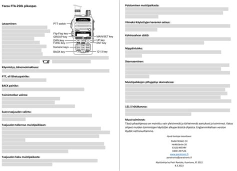 Yaesu Musen ilmailuradio FTA-250L - paratronic.fi
