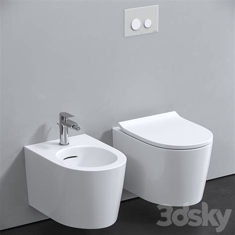 Wall-hung toilet and bidet TOTO - Toilet and Bidet - 3D model