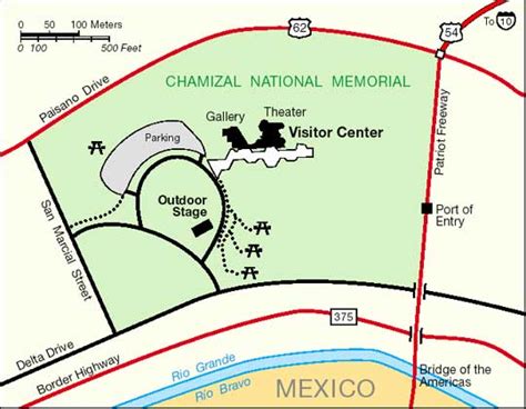 Location of the Chamizal and the Chamizal Memorial - El Paso, Texas