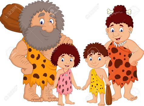 Vector illustration of Cartoon caveman family isolate on white background Imagens - 85233711 ...