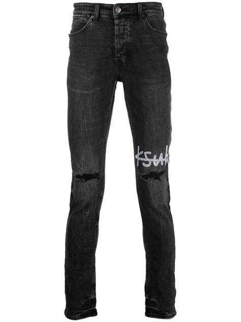 Ksubi Knee-logo Skinny Jeans in Black for Men | Lyst