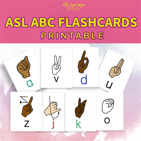 ASL Alphabet Flashcards Flash Cards ASL Flashcards Pre-k - Etsy | Alphabet flashcards ...