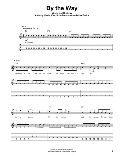 By The Way by Red Hot Chili Peppers - Guitar Tab Play-Along - Guitar ...