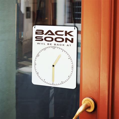 Personalized Will Return Sign Will Be Back Sign Return Clock Sign Custom Open Closed Sign ...