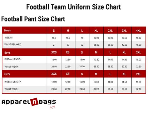 Football Jersey Size Chart