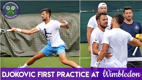 Novak Djokovic First Practice at Wimbledon 2023 with Stan Wawrinka - Win Big Sports