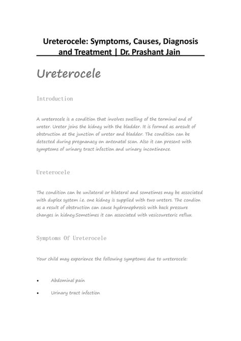 Ureterocele Symptoms, Causes, Diagnosis and Treatment (1).pptx