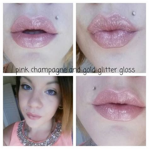 pink champagne and gold glitter gloss https://www.facebook.com/KissAndTellByCinta Lip Color ...