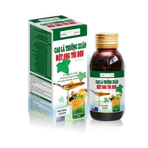 Siro hỗ trợ giảm ho, bổ phế Cao Lá Thường Xuân Tỏi Đen Mật Ong Chanh Đào chai 100ml | Medigo