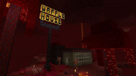 I built a Waffle House in the Nether! (And transformed a Nether Wastes into a Crimson Forest ...