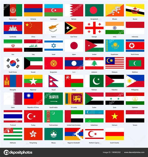 Todas Las Banderas Los Países Asia vector, gráfico vectorial © -panya ...