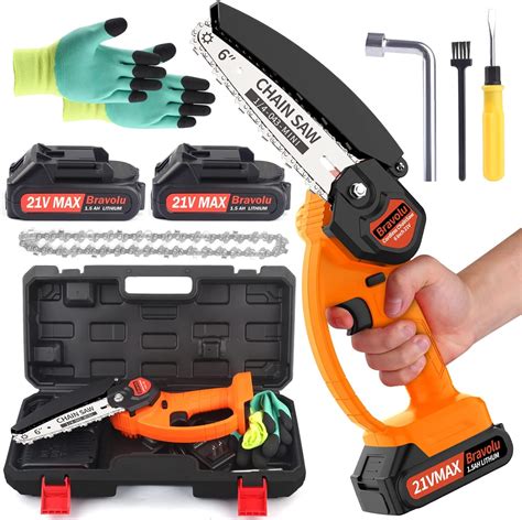 Buy Mini Chainsaw 6 Inch, Bravolu Cordless Power Chain Saws, Portable ...