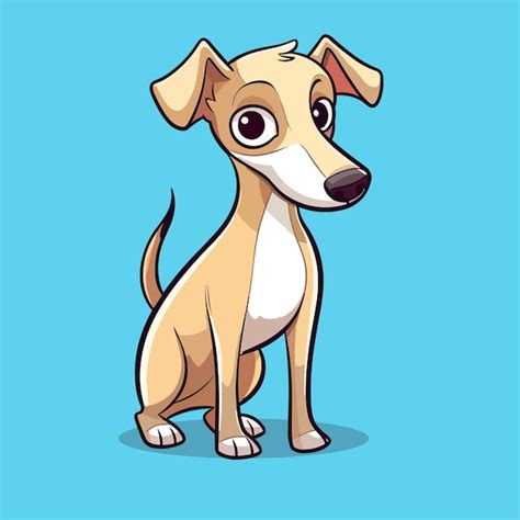 Premium Vector | Cute Vector Cartoon Greyhound Dog