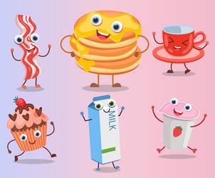 Summer cartoon characters set cartoon Royalty Free Vector