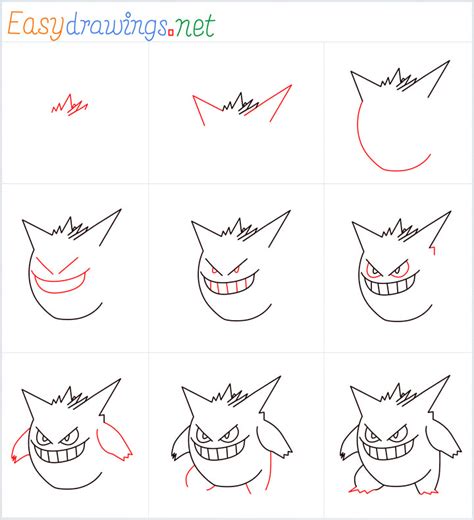 How To Draw A Gengar Step by Step - [9 Easy Phase]