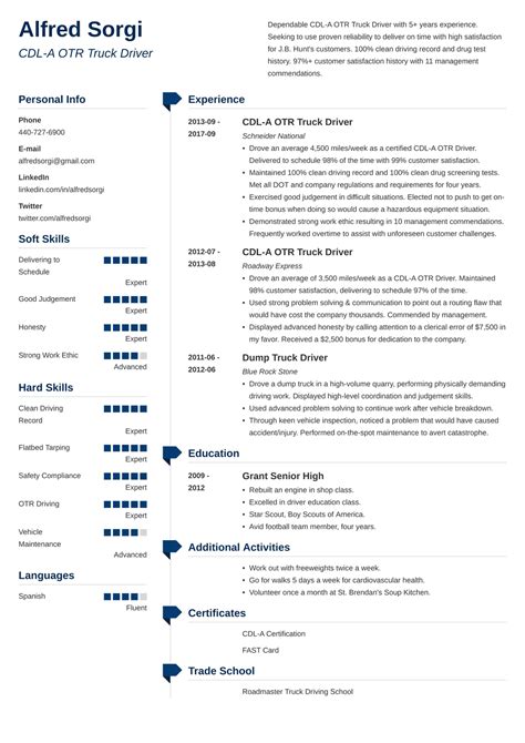 Truck Driver Resume: Examples, Template & Skills [2024]