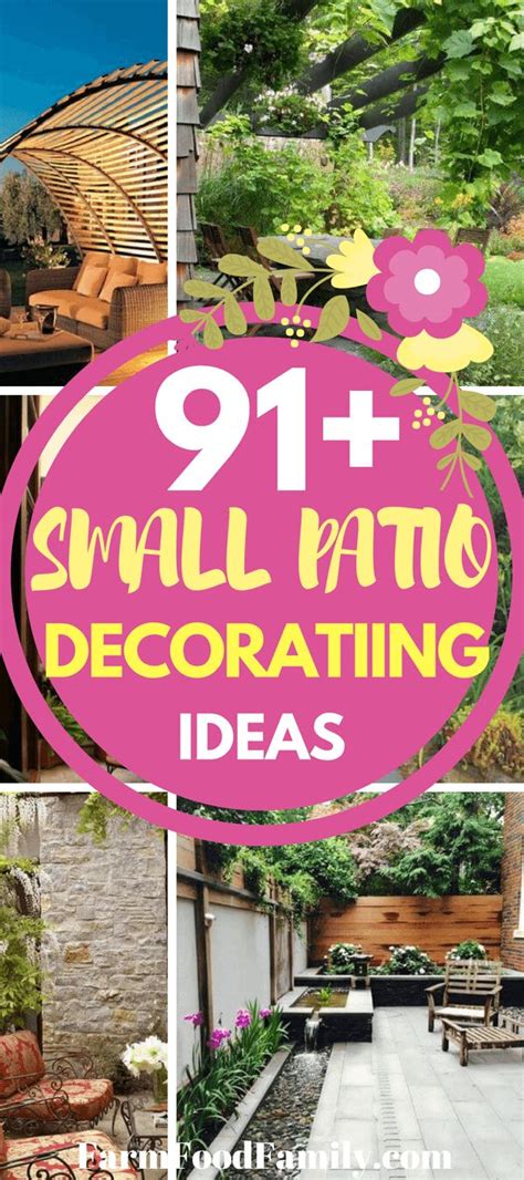 small patio decorating ideas with text overlay