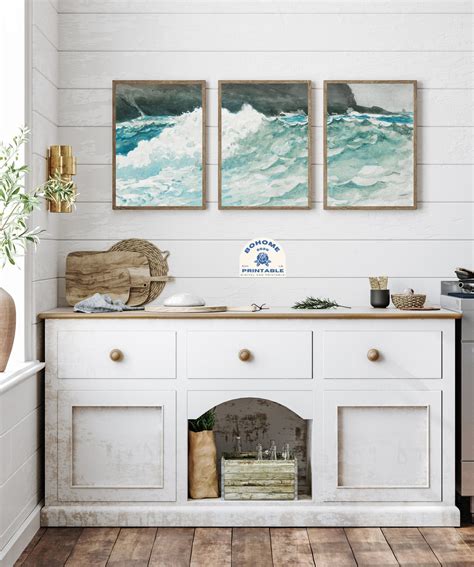 Coastal Art Set, Vintage Art Prints, Watercolor, Coastal Farmhouse ...