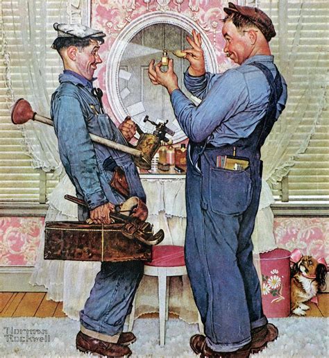 The Plumbers, 1951 by Norman Rockwell - Paper Print - Norman Rockwell Museum Custom Prints ...