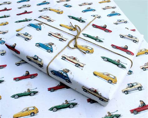 Animal Cars Gift Wrap Set - Dog Gift Wrap - Bewilderbeest