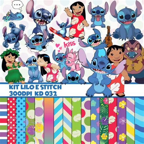 Kit Digital Scrapbook Lilo e Stitch | Elo7