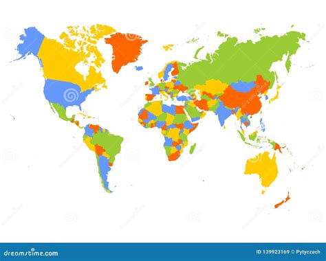 Blank Color World Map Vector - London Top Attractions Map