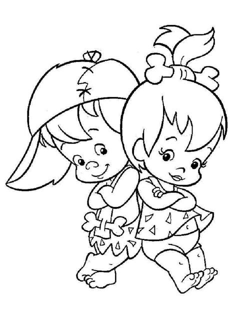 Pebbles and Bam Bam coloring pages