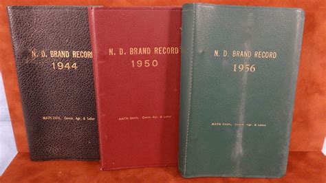 3 North Dakota brand books, 1944, 1950, 1956