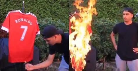 Man United Fans Seen Burning Ronaldo Shirts