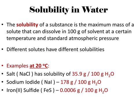 Solubility In Water